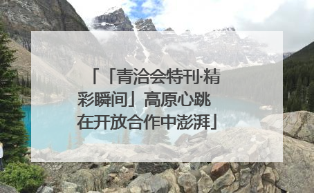 「青洽会特刊·精彩瞬间」高原心跳 在开放合作中澎湃