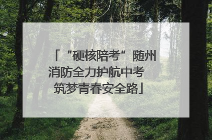“硬核陪考”随州消防全力护航中考 筑梦青春安全路
