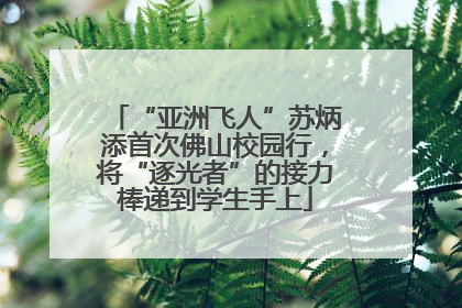 “亚洲飞人”苏炳添首次佛山校园行，将“逐光者”的接力棒递到学生手上