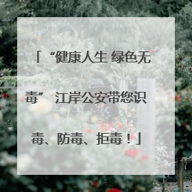 “健康人生 绿色无毒” 江岸公安带您识毒、防毒、拒毒！