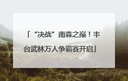 “决战”南森之巅！丰台武林万人争霸赛开启