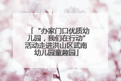 “办家门口优质幼儿园，我们在行动”活动走进洪山区武南幼儿园童趣园
