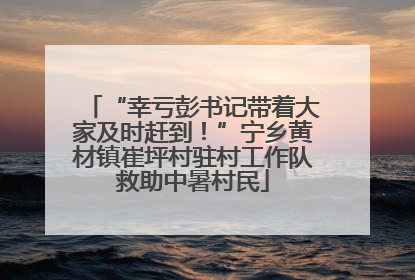 “幸亏彭书记带着大家及时赶到！”宁乡黄材镇崔坪村驻村工作队救助中暑村民