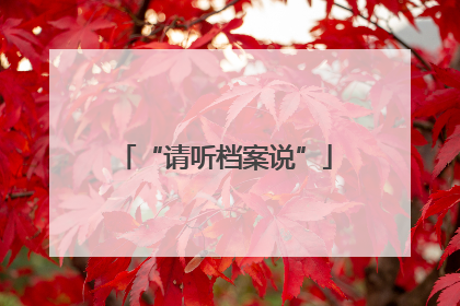 “请听档案说”