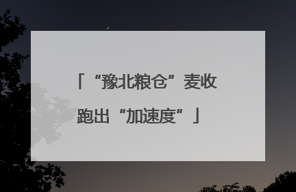 “豫北粮仓”麦收跑出“加速度”