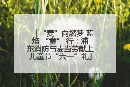 “麦”向燃梦 蓝焰 “童” 行：浦东消防与麦当劳献上儿童节“六一”礼