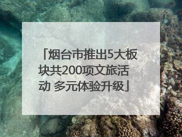 烟台市推出5大板块共200项文旅活动 多元体验升级