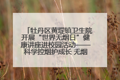 牡丹区黄堽镇卫生院开展“世界无烟日”健康讲座进校园活动——科学控烟护成长 无烟环境助健康