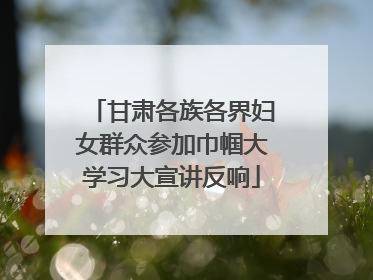 甘肃各族各界妇女群众参加巾帼大学习大宣讲反响