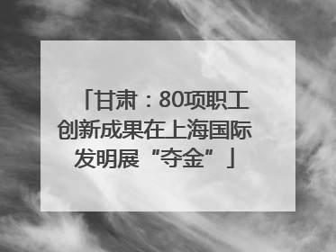 甘肃：80项职工创新成果在上海国际发明展“夺金”