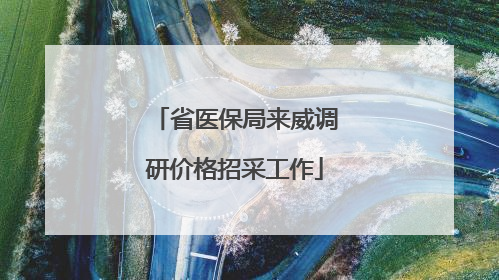 省医保局来威调研价格招采工作