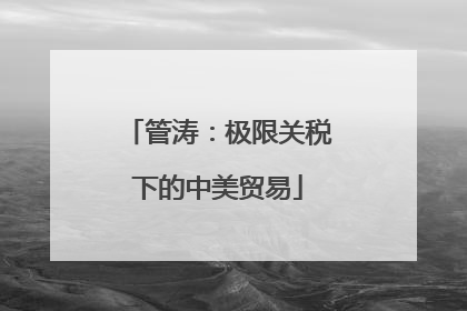 管涛：极限关税下的中美贸易