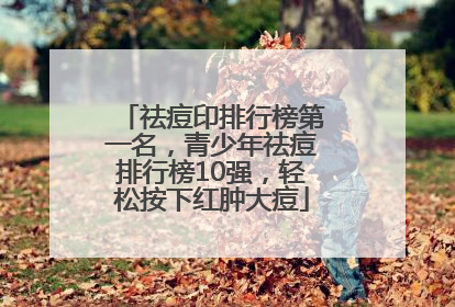 祛痘印排行榜第一名，青少年祛痘排行榜10强，轻松按下红肿大痘