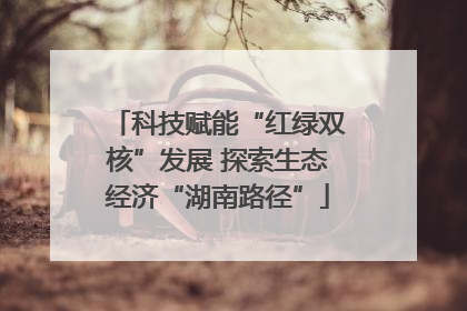 科技赋能“红绿双核”发展 探索生态经济“湖南路径”