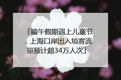 端午假期遇上儿童节，上海口岸出入境客流量预计超34万人次