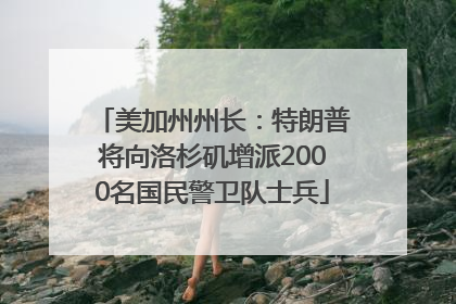 美加州州长：特朗普将向洛杉矶增派2000名国民警卫队士兵