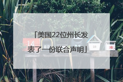美国22位州长发表了一份联合声明