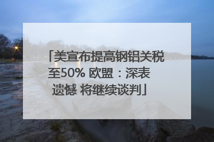美宣布提高钢铝关税至50% 欧盟：深表遗憾 将继续谈判