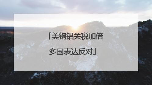 美钢铝关税加倍 多国表达反对