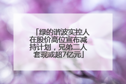绿的谐波实控人在股价高位宣布减持计划，兄弟二人套现或超7亿元