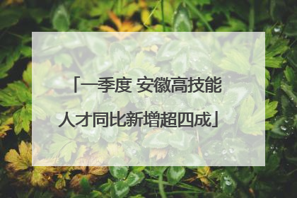 一季度 安徽高技能人才同比新增超四成