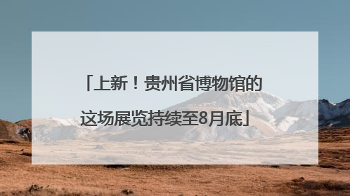上新！贵州省博物馆的这场展览持续至8月底