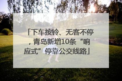 下车按铃、无客不停，青岛新增10条“响应式”停靠公交线路