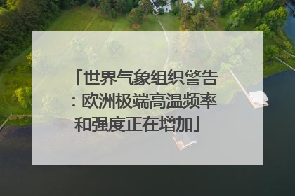 世界气象组织警告：欧洲极端高温频率和强度正在增加