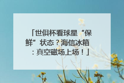 世俱杯看球星“保鲜”状态？海信冰箱：真空磁场上场！
