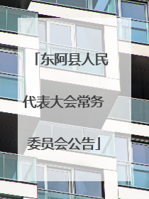 东阿县人民代表大会常务委员会公告