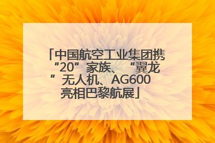 中国航空工业集团携“20”家族、“翼龙”无人机、AG600亮相巴黎航展