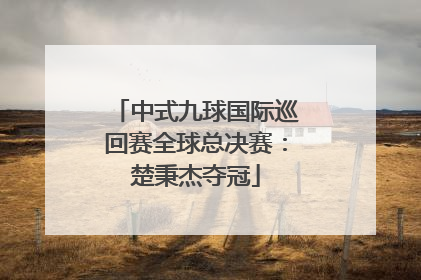 中式九球国际巡回赛全球总决赛：楚秉杰夺冠