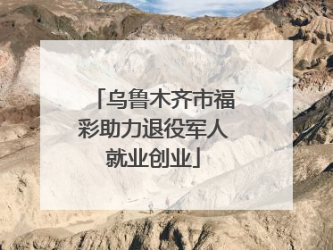 乌鲁木齐市福彩助力退役军人就业创业