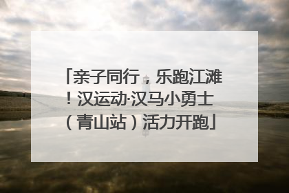 亲子同行，乐跑江滩！汉运动·汉马小勇士（青山站）活力开跑