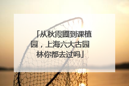 从秋霞圃到课植园，上海六大古园林你都去过吗
