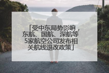 受中东局势影响，东航、国航、深航等5家航空公司发布相关航线退改政策