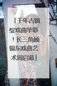 千年古镇绽戏曲华彩！长三角顾锡东戏曲艺术周启幕