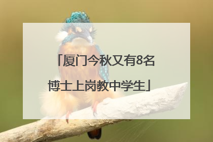 厦门今秋又有8名博士上岗教中学生