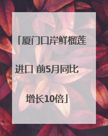 厦门口岸鲜榴莲进口 前5月同比增长10倍