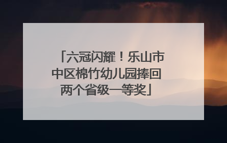 六冠闪耀！乐山市中区棉竹幼儿园捧回两个省级一等奖