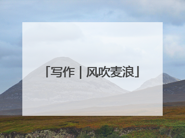 写作｜风吹麦浪