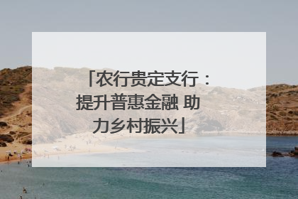 农行贵定支行：提升普惠金融 助力乡村振兴
