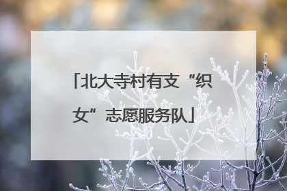 北大寺村有支“织女”志愿服务队