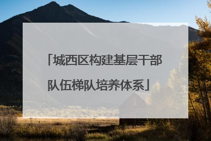 城西区构建基层干部队伍梯队培养体系