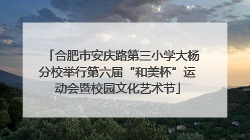 合肥市安庆路第三小学大杨分校举行第六届“和美杯”运动会暨校园文化艺术节