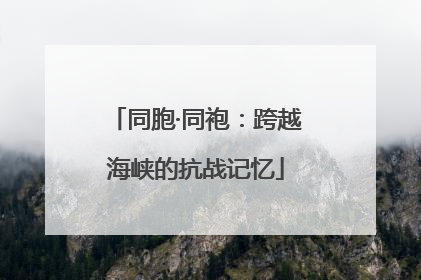 同胞·同袍：跨越海峡的抗战记忆