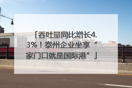 吞吐量同比增长4.3%！泰州企业坐享“家门口就是国际港”