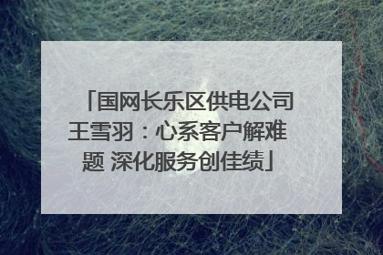 国网长乐区供电公司王雪羽：心系客户解难题 深化服务创佳绩