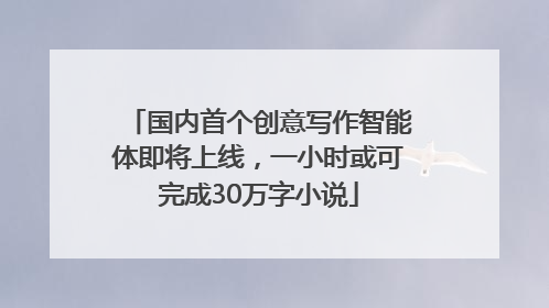 国内首个创意写作智能体即将上线，一小时或可完成30万字小说