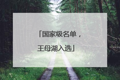 国家级名单，王母湖入选